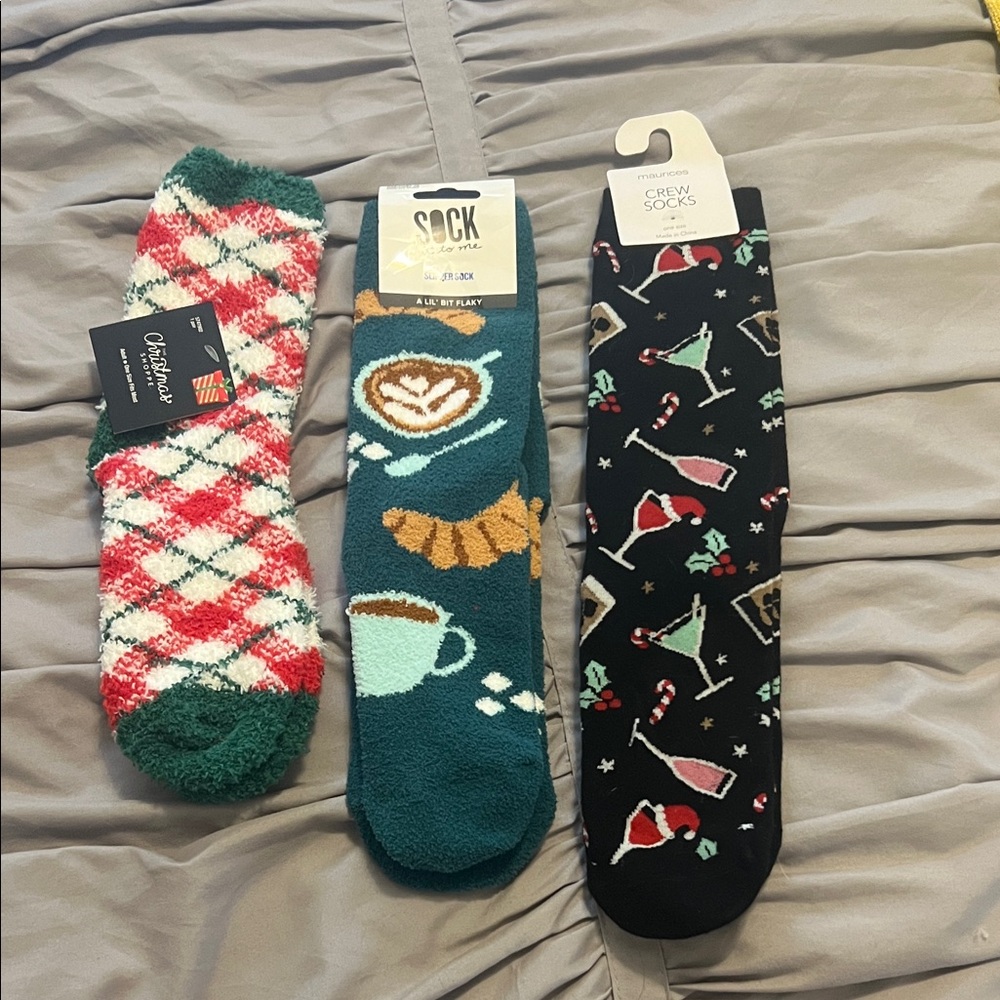 Chaps Men's Holiday Crew Socks - Green, Red, Black